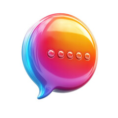 Aufkleber - Glossy Chat Bubble Icon with Loading Indicator Multicolor Messaging on transparent background