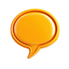 Aufkleber - Glossy Gold Speech Bubble Communication Icon Social Media Chat Message on transparent background