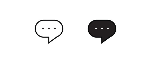 Poster - messages icon set Speech bubbles, Editable strok and flat style speaking Chatting Chat, speak, talk line icons set, editable stroke isolated on white, linear vector outline illustration, symbol