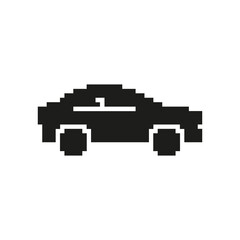 Fototapete - Pixel Art Car Icon. Retro Vehicle Design And Transportation Symbol. Nostalgic Gaming Style. Isolated Vector Illustration