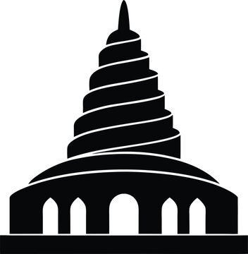 Great Mosque of Samarra with Spiral Minaret vector silhouette illustration