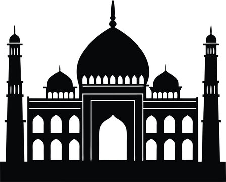 Jama Masjid Delhi in Warm Tones vector silhouette illustration