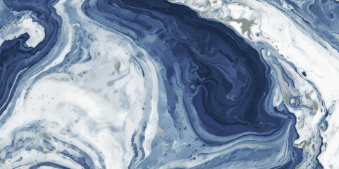 Aufkleber - watercolor painting featuring swirling shades of blue and white texture fluid art design creates a dynamic texture ocean.