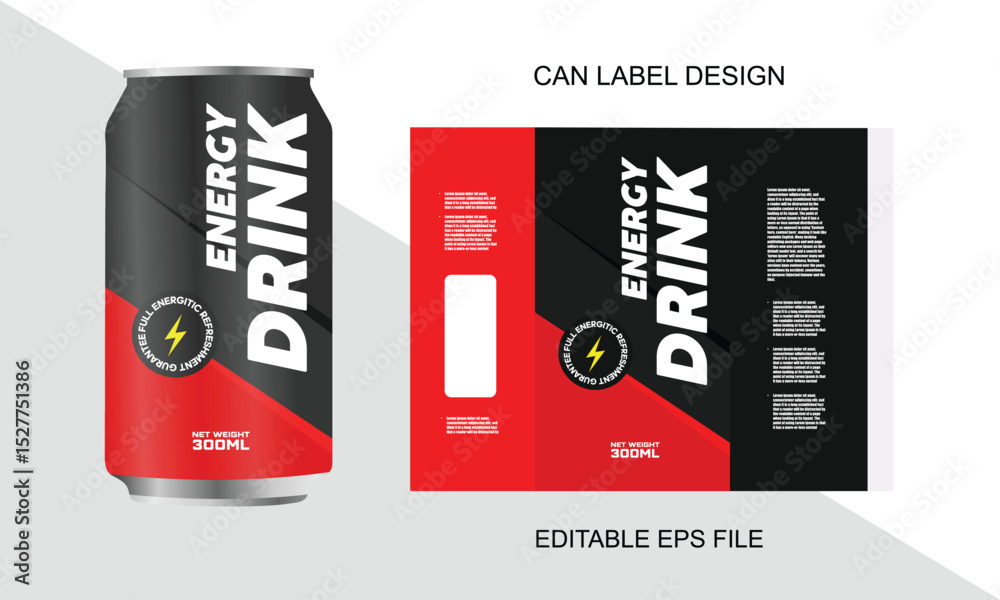 Editable can label design, Soda can template, soda label design, label ...