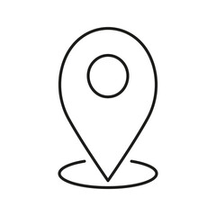 Poster - Map Location Pin Line Icon. Geolocation, Navigation, And Gps Tracking Outline Symbol. Travel And Directional Guidance. Editable Stroke. Isolated Vector Illustration