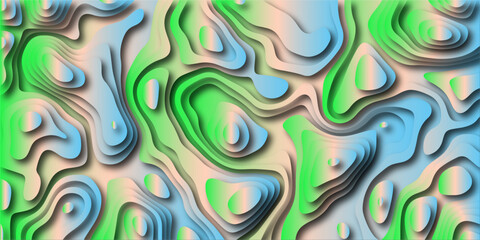 Aufkleber - Abstract layered paper cut design featuring flowing organic forms and soft gradient colors ideal for digital backgrounds.