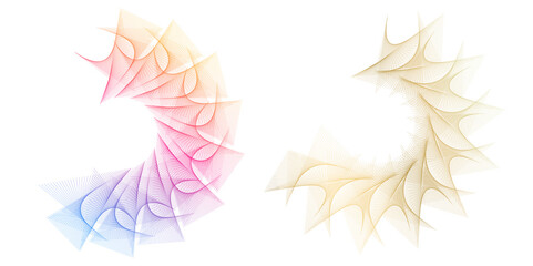 Aufkleber - Vibrant geometric circular pattern with gradient colors—perfect for cosmetics, fashion, textile jpg design, tech branding, and wellness. Ideal for backgrounds, packaging, digital art, futuristic