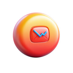 Aufkleber - 3D Mail Icon Globe Message Notification Communication Email Marketing on transparent background
