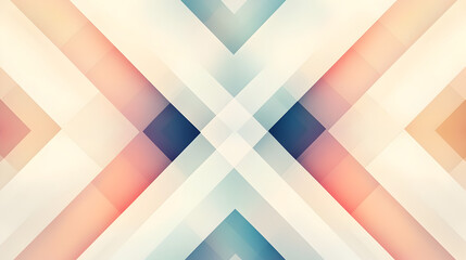 Poster - A geometric design featuring interlocking shapes in soft pastel colors, creating a harmonious blend and a sense of depth.