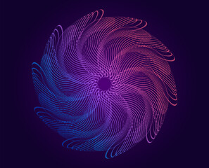 Aufkleber - Vibrant geometric circular pattern with gradient colors—perfect for cosmetics, fashion, textile jpg design, tech branding, and wellness. Ideal for backgrounds, packaging, digital art, futuristic
