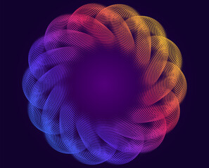 Aufkleber - Vibrant geometric circular pattern with gradient colors—perfect for cosmetics, fashion, textile jpg design, tech branding, and wellness. Ideal for backgrounds, packaging, digital art, futuristic