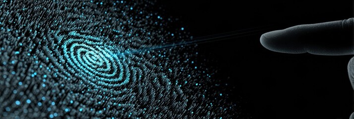 Poster - Animated Fingerprint Scan Indicates Potential Redirection to a Scam Site With Minimal Right Margin