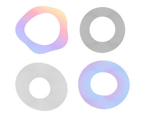 Aufkleber - Dynamic radial abstract pattern with vibrant gradient colors—ideal for cosmetics, fashion, textile jpg design, technology branding, wellness. Perfect digital art, packaging, marketing, futuristic