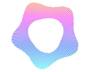 Aufkleber - Dynamic radial abstract pattern with vibrant gradient colors—ideal cosmetics, fashion, textile jpg design, technology branding, wellness. Perfect for digital art, packaging, marketing, futuristic