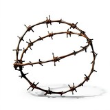 barbed wire isolated on white
