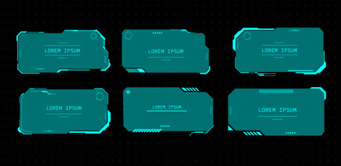 Leinwandbilder - Set futuristic element blue or technology box vector illustration	