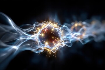 Poster - Energy waves and particles in a dynamic abstract scientific representation
