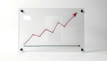 Poster - a chart showing upward trend. The red arrow represents progress, growth, and success