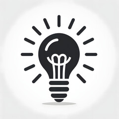 bright light bulb vector icon illustrating innovative energy and creative solutions