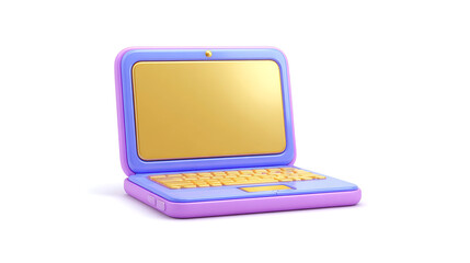 3d render of a cute cartoon laptop computer icon