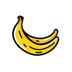 Wall Mural - pair of delicious ripe bananas with yellow peel isolated on white background