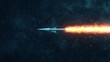 © Tanakrit - A futuristic arrow streaks through space, trailing a fiery blaze against a starry cosmic background.