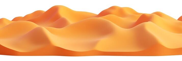 Poster - Vibrant Orange Landscape with Smooth Organic Curves and Textures