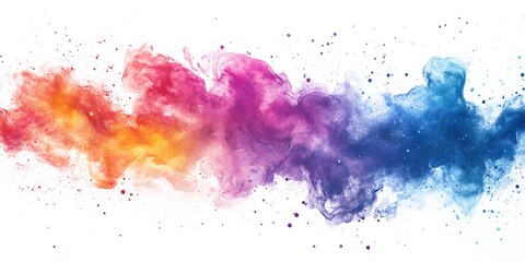 Leinwandbilder - Vibrant Colorful Smoke Swirls on White Background for Creative Use