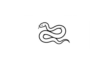 Poster - Elegant Snake Line Art Perfect for Branding Logos and Stylish Designs Scalable Graphic Resource