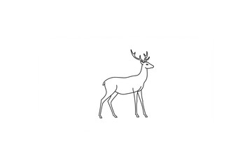 Poster - Elegant Deer Line Art Design Perfect for Logos Branding and Nature Inspired Projects