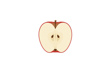 Poster - A Crisp Red Apple Halved Design Perfect for Food Branding Logos and Menu Icons Scalable for Various Applications
