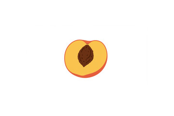 Poster - Delightful Peach Half Graphic for Branding Projects needing a fresh summery fruit logo design or icon for websites and applications.