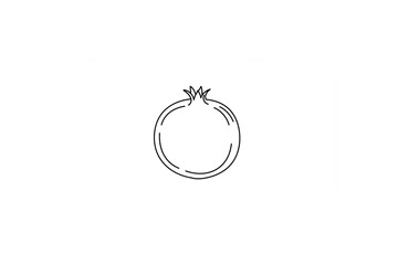 Poster - Elegant Pomegranate Line Art Design Perfect for Branding Logos and Scalable Projects