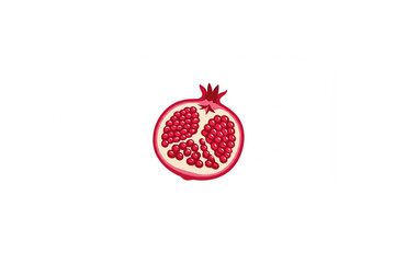 Poster - Juicy Pomegranate Fruit Half Design Perfect for Logos Branding and Food Packaging Design Projects