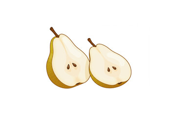 Poster - Delightful halved pear design perfect for food branding logos menus or fresh produce packaging appealing to health conscious consumers