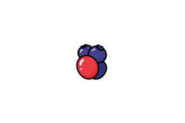 Poster - Delightful Blueberry and Cranberry Cluster Design perfect for branding logos icons and fresh food packaging design projects