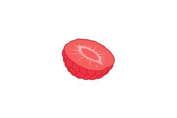 Poster - Delightful Raspberry Half Design Perfect for Branding Food Logos and Packaging Designs