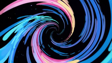 Poster - Abstract swirling pattern in vibrant colors on a dark background  
