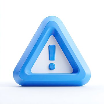 3D rendering of a blue warning triangle