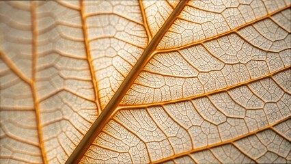 Poster - Intricate Macro Shot of Leaf Veins with Minimal Detail and High Resolution