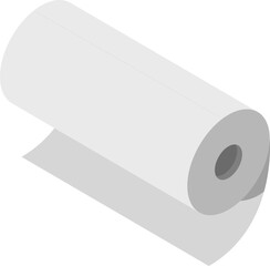 Poster - Clean, minimalist isometric illustration of a paper roll.  Perfect for representing concepts of simplicity, new beginnings, or potential.