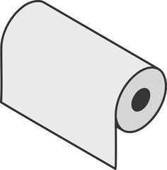 Poster - Simple isometric illustration of a roll of paper.  Perfect for representing concepts of supply, consumption, or organization.