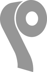Poster - Simple yet impactful gray roll icon.  Perfect for representing concepts of supply, consumption, or process flow.
