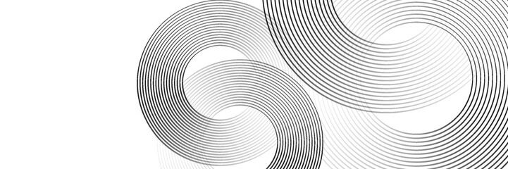 Poster - Abstract gold circle lines on dark background. Geometric stripe line art design. Vector illustration, eps10.