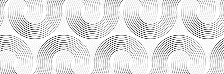 Poster - Abstract gold circle lines on dark background. Geometric stripe line art design. Vector illustration, modern.