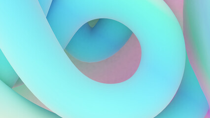 Leinwandbilder - Abstract Artistic Curve Lines Background and Big Swirl Pastel Tones, 3D Rendering