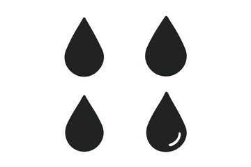 Poster - Four black raindrop cartoon icons in a square formation on white background