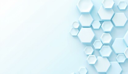 Abstract Light Blue Hexagonal Pattern on Gradient Background