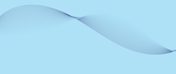 Abstract wave lines in blue gradient on minimalist background. Futuristic and dynamic look, perfect for tech, digital, and modern design projects.