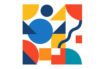 Poster - Geometric shape composition colorful abstract art design vector illustration icon isolated